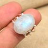 Astonishing Rainbow Moonstone Gemstone 925 Sterling Silver Handmade Jewelry Lovely Ring For Her