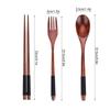 3 Pcs/Set Lightweight Wooden Chopsticks Set With Thread Dining Tableware Set  Camping Use
