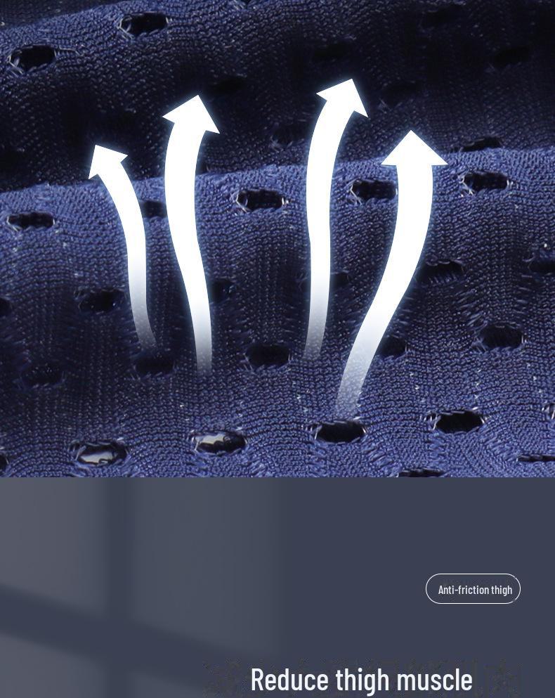 Men's Anti-Friction Ice Silk Long Boxer Briefs - Large Size Sports Running Tights