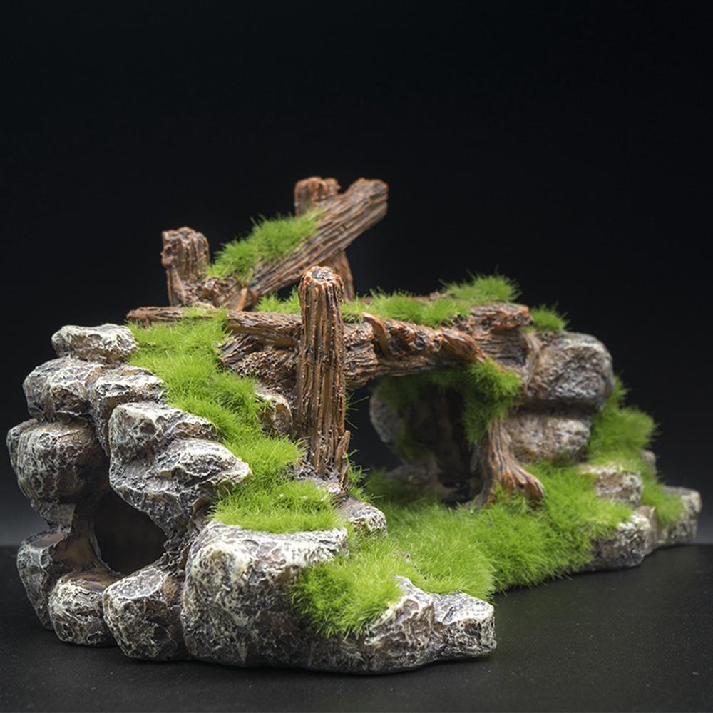 Akvarium Mountain View Rockery Hiding Cave Ornament Fish Tank Decoration