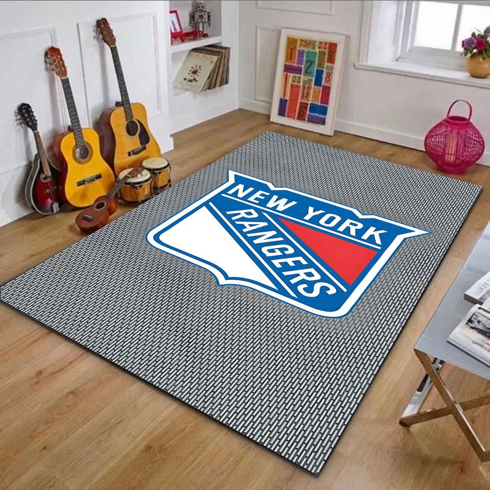 New York Rangers Team Logo Patterned carpet, non slip mat suitable for living room and bedroom sofas