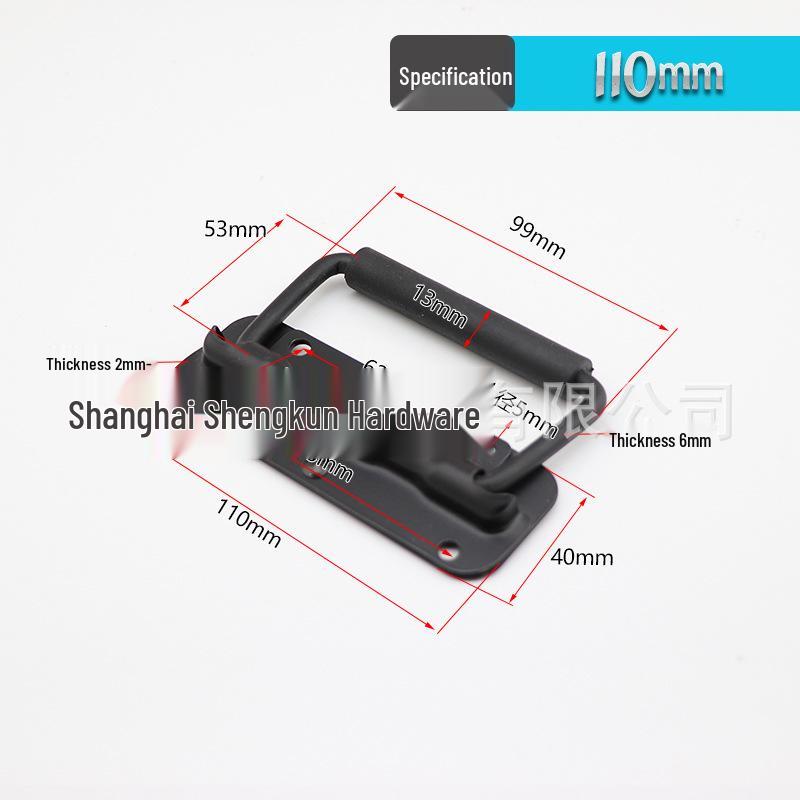 Black Spring-Loaded Folding Handle for Aluminum Tool Cases