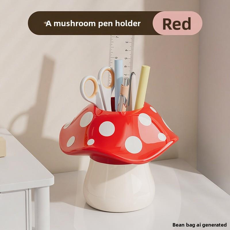 Cute Mushroom Pen Holder for Desktop Storage of Makeup Brushes. High-quality Pen Holder As A Decorative Piece.