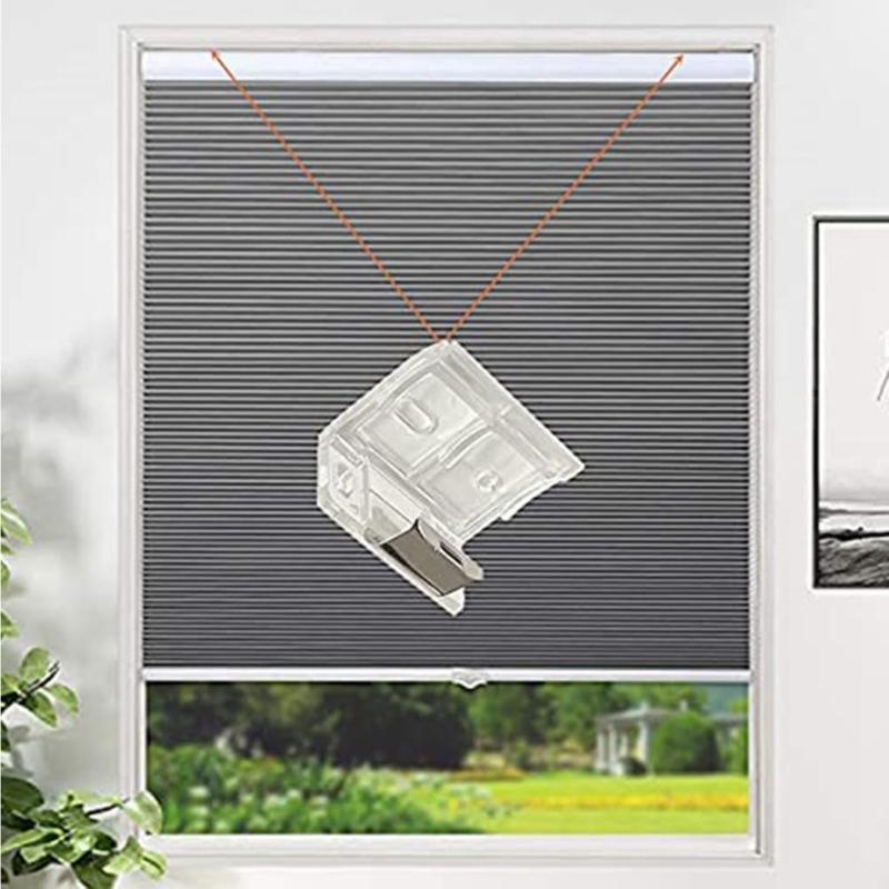 4PCS Stainless Steel Window Blind Mounting Brackets For 25mm Cordless Cellular Shade Headrail Holders with Metal Clip