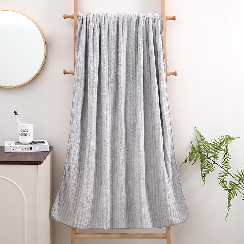 Quick-Dry Coral Fleece Bath Towel - Soft, Absorbent, Thickened for Home & Beach
