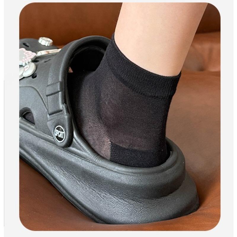 Women's Summer Solid-color Mulberry Silk Socks, Ice Socks, Short Socks, Versatile Postpartum Socks
