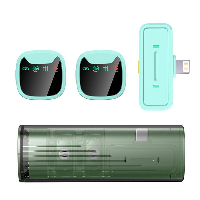 Magnetic Wireless Lapel Mic with Pull-out Charging Case, Noise Reduction, Bluetooth Connectivity for Live Streaming & Recording.