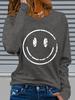 100% Pure Polyester Women's Spring and Autumn Loose Casual Fashion Paris Letter Graphic Printed Long Sleeved Round Neck T-Shirt