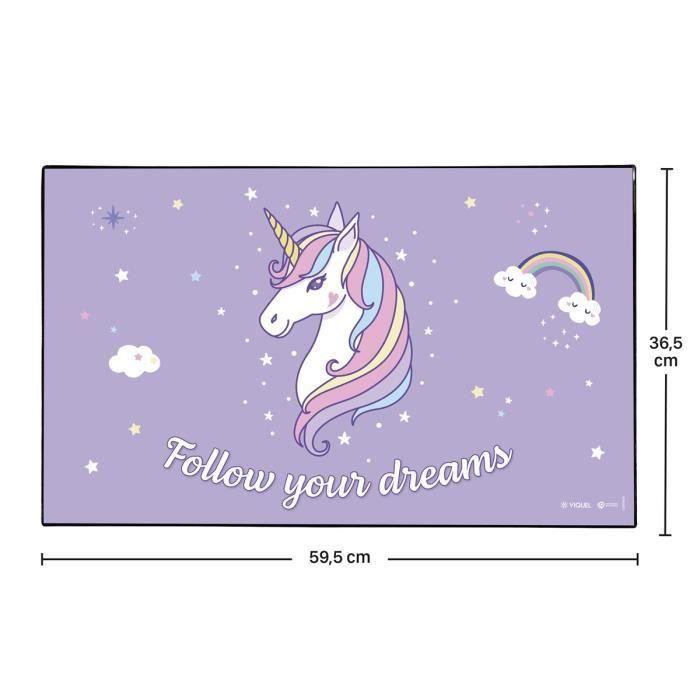 Viquel - Sous Main De Bureau Décoratif Thème LICORNE - Violet - Enfant Fille