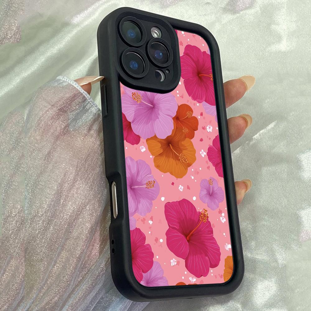 JT292 Illustration Colorful Floral for iPhone 17 16 15 14 13 12 Pro Max Samsung S26 S25 Ultra A17 A16 A07 A56 A06 A15 Xiaomi 15T Redmi 15c Soft Case