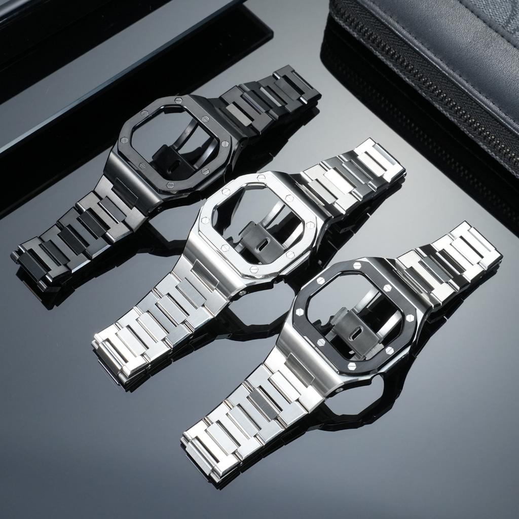 Modifiziertes Edelstahlgehäuse+Armband Für Casio G-SHOCK DW-5600 5610 GW-M5610 GW-B5600 Mod-Kit Herren Metall-Uhrenarmband Lünette Werkzeuge