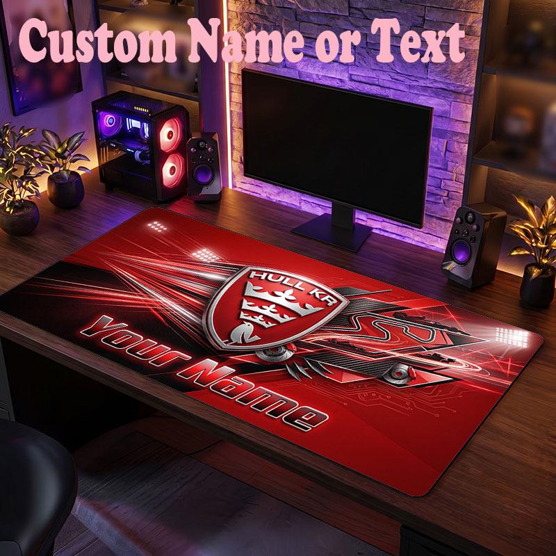 Hull KR Customized Name Text Mouse Pad, Large Desk Mouse Mat Personalized Home Office Present