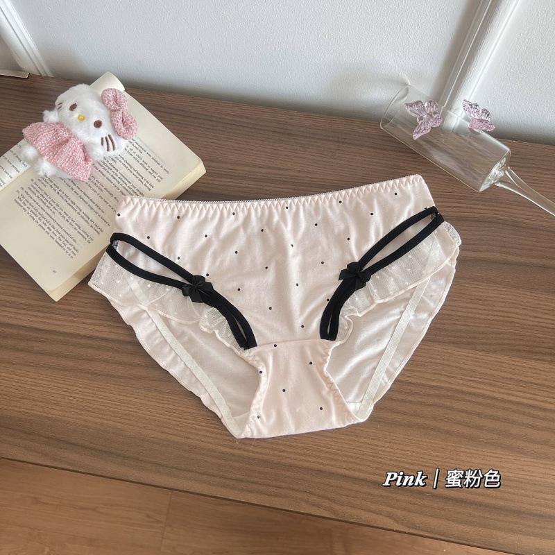 Female Summer New Style Sexy Lace Edge Sweet Old Style Small Wave Point Briefs