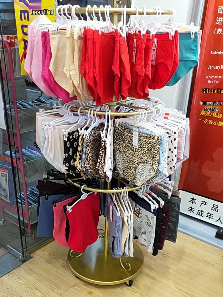 Scaffale in Ferro Rotante da Pavimento per Biancheria Intima e Slip
