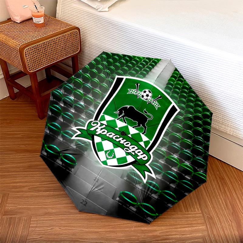 FC Krasnodar pattern, automatic folding umbrella, portable and foldable design, 8 ribs, a Christmas or birthday gift.