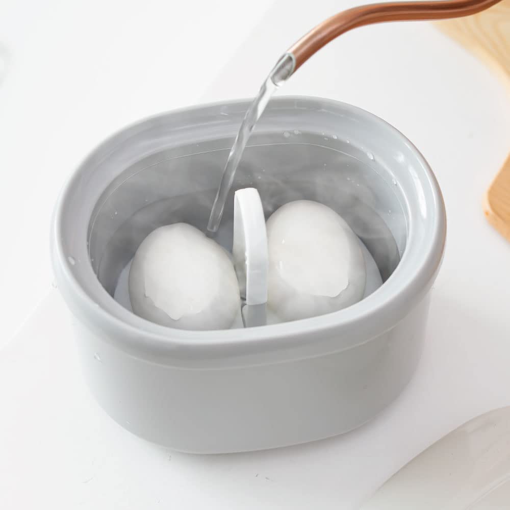 &NE Cozedor de Ovos nikii Branco 2 Peças Largura 14.8cm x Profundidade 11.5cm x Altura 10.5cmOvo Cozido Ovo Onsen Antibacteriano Sem Eletricidade