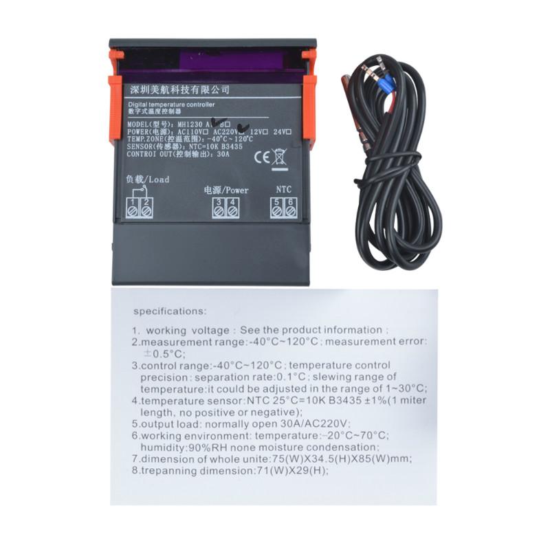 Yieryi MH1230A AC220V Digital Temperature Controller Thermocouple -40 ~ 120 Degrees Thermostat Refrigeration Heating Regulator