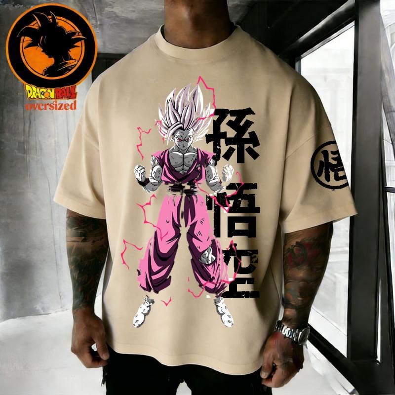 2026 Summer Dragon Ball Retro High Quality Cotton Men's T-shirt Oversized Son Goku Printed Unisex Children's Casual Shirt.