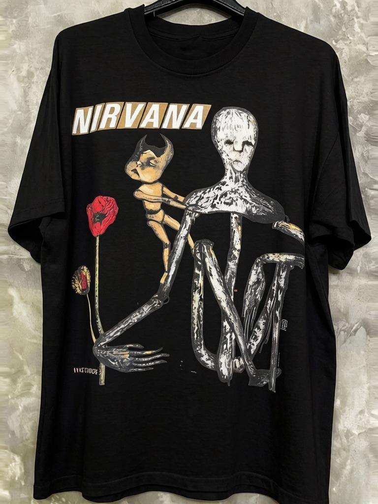 Nirvana Band Peripherals Creative Printed Shortsleeved American Trendy Brand Couple Tshirt for Women Unisexs Tshirts 2XL