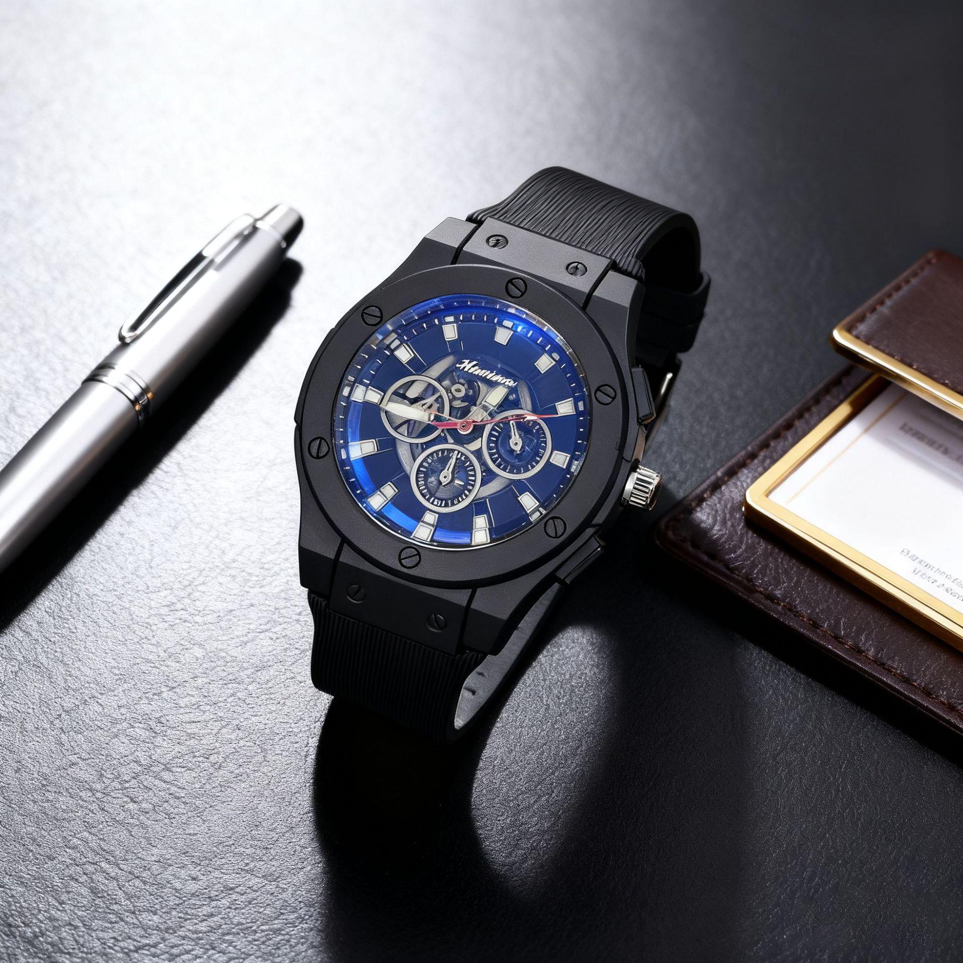 Men S Watch Hollow Imitation Mechanical Outdoor Leisure Fashion Silicone Belt Quartz Watch Sports Men S Watch