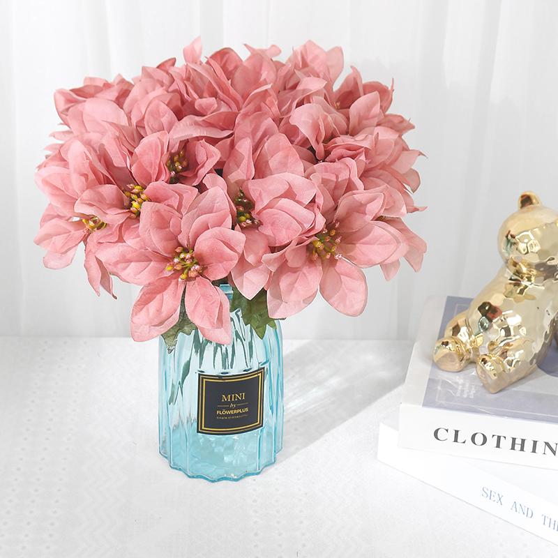 Christmas Decoration Artificial Flowers Bouquet for Home Party Decor Vase Fake Flower New Year 2026 Navidad Ornament Accessories