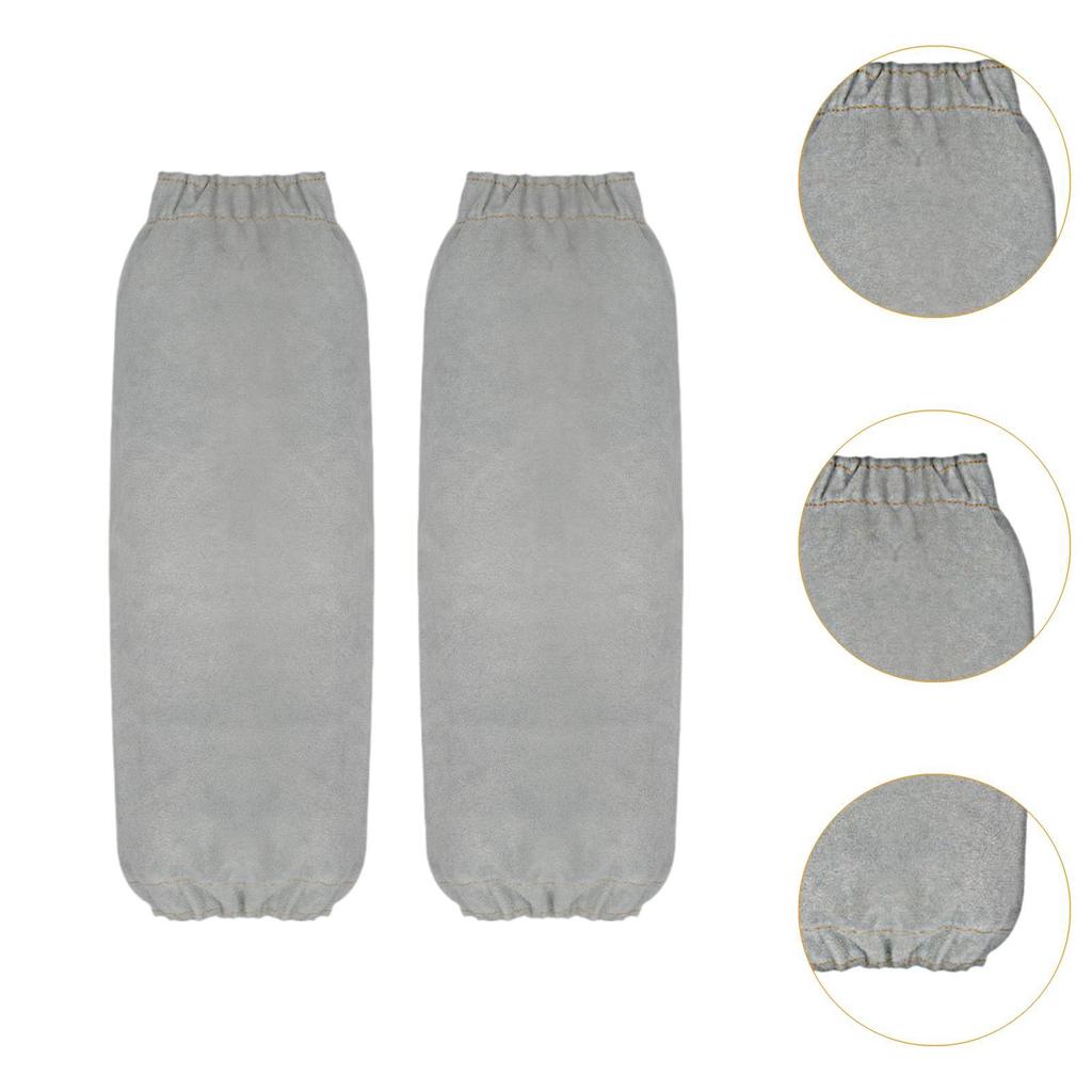 Leather Welding Sleeves Multipurpose Heat Flame Resistant Stitch Tightly Arm Protection for Metalworking Smelting Soldering