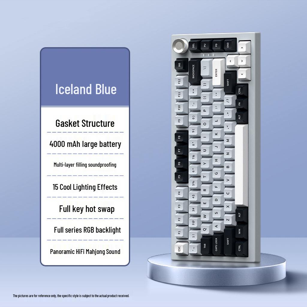 Customized K81 Three-Mode Color-Blocked Wired Gaming Mechanical Keyboard with Side-Engraved Keys
