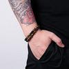 AIKS Merk Populaire Zwarte Galsteen Armband voor Mannen, Zwarte Mala Kralen, Dubbele Rij Mannen Armband, Hawaïaanse Stijl Cadeau