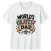 Worlds Okayest Dad Mens T-Shirt Sarcastic Fatherhood Fathers Day Gift For Him