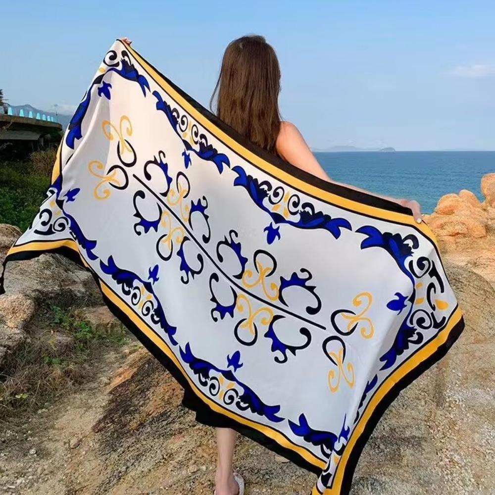 Chaka Salt Lake Great Northwest Tourism Ethnic Style Scarf Silk Scarf Women'S Summer Seaside Beach Shawl Sunscreen Thin