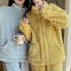 Navava Women Fleece Long Sleeve Zip Up Pajama Set Nt2062