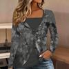 Tops for Women Floral Print Long Sleeve Fake Two‑Piece Top Fall Casual Slim Pullover Women's Long Sleeve Top