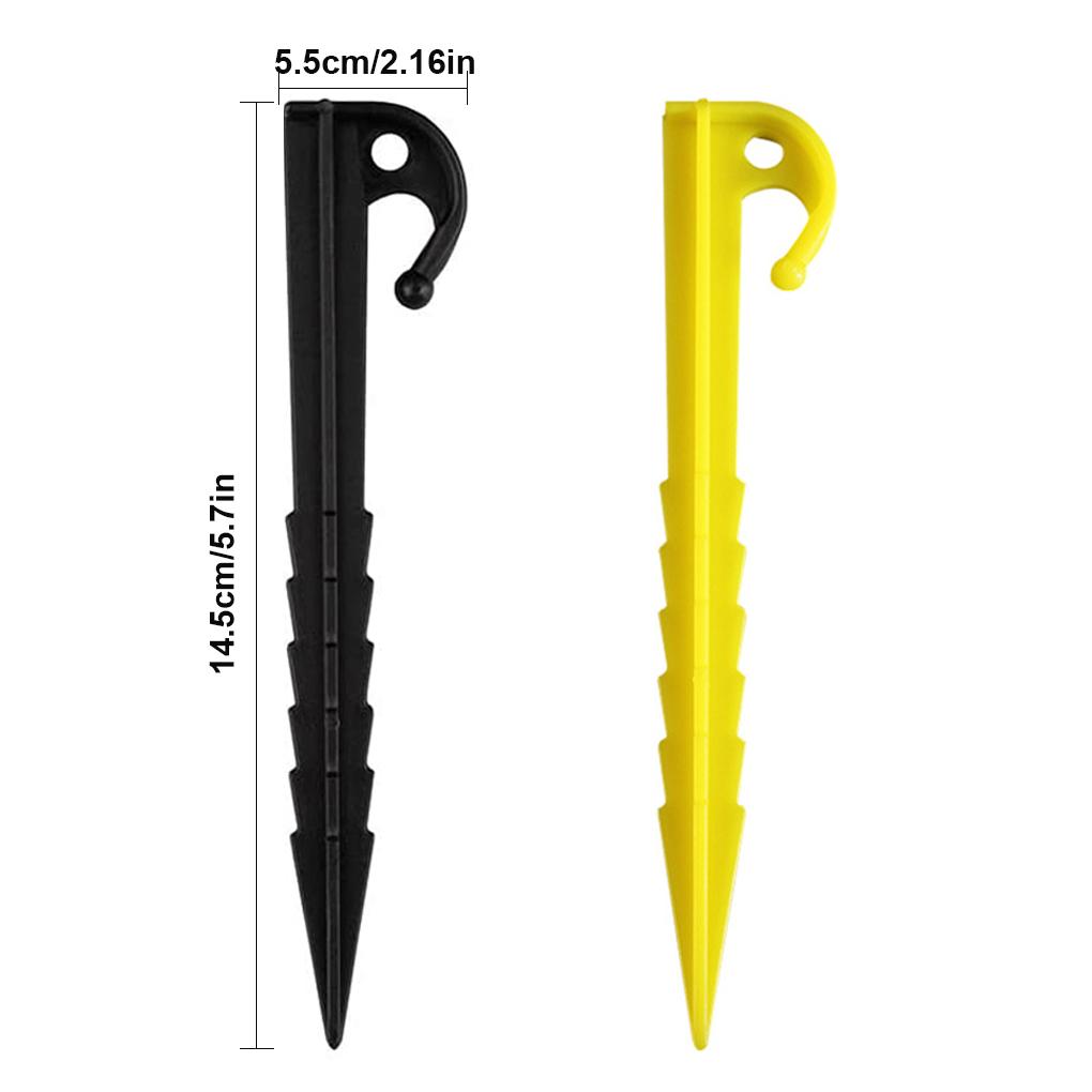 Pack of 20 Tent Nails Plastic Ground Pegs with Hooks Garden Fence Rainproof Cloth Camping Awning Stakes Support Nail
