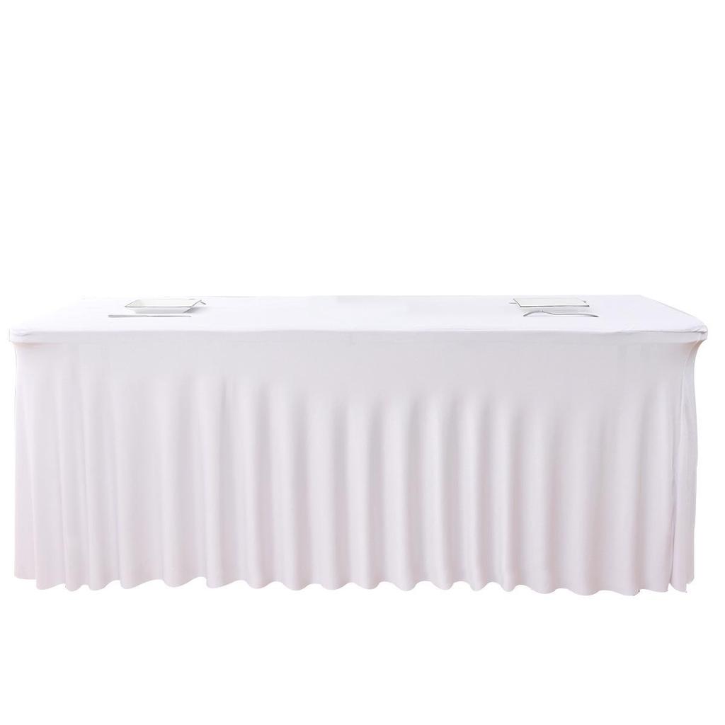 6FT Rectangular Stretch Table Cover with Jellyfish Skirt for Weddings and Banquets
