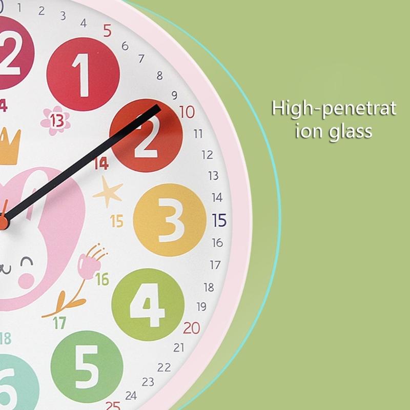 

Q1JB Colorful Kids Clock Teaching Clock for Kids Perfect Room & Wall Decorations