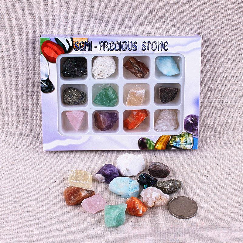 

Натуральные кристаллы, необработанные камни, 12 видов, драгоценные камни, минералы, образцы минералов, экспериментальная коллекция студента-географа 12 kinds of mixed color rough stones/small box