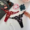 Σέξι Δαντελωτό Πειραστικό Φλοράλ T-Back G-string