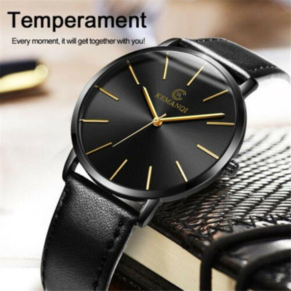 Gifts Fashion Classic Genuine Leather Strap 6.5mm Ultra Thin Men Watch Quartz Wrist Watch