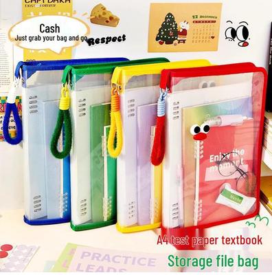 Dopamine Transparent A4 Waterproof Zippered Storage Bag - Large Capacity for Textbooks, Student Handheld, Thickened Design