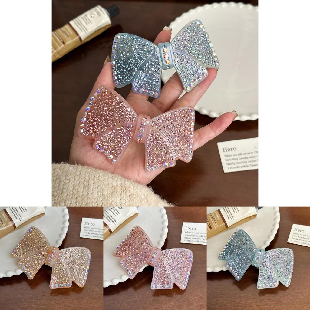 Trendy Rhinestone Bow Knot Acetate Hair Clip High-end Hair Accessory For Women
