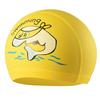 Children's Comfortable Dolphin Swimming Cap - Solid Color PU Coated, Suitable for Boys & Girls.
