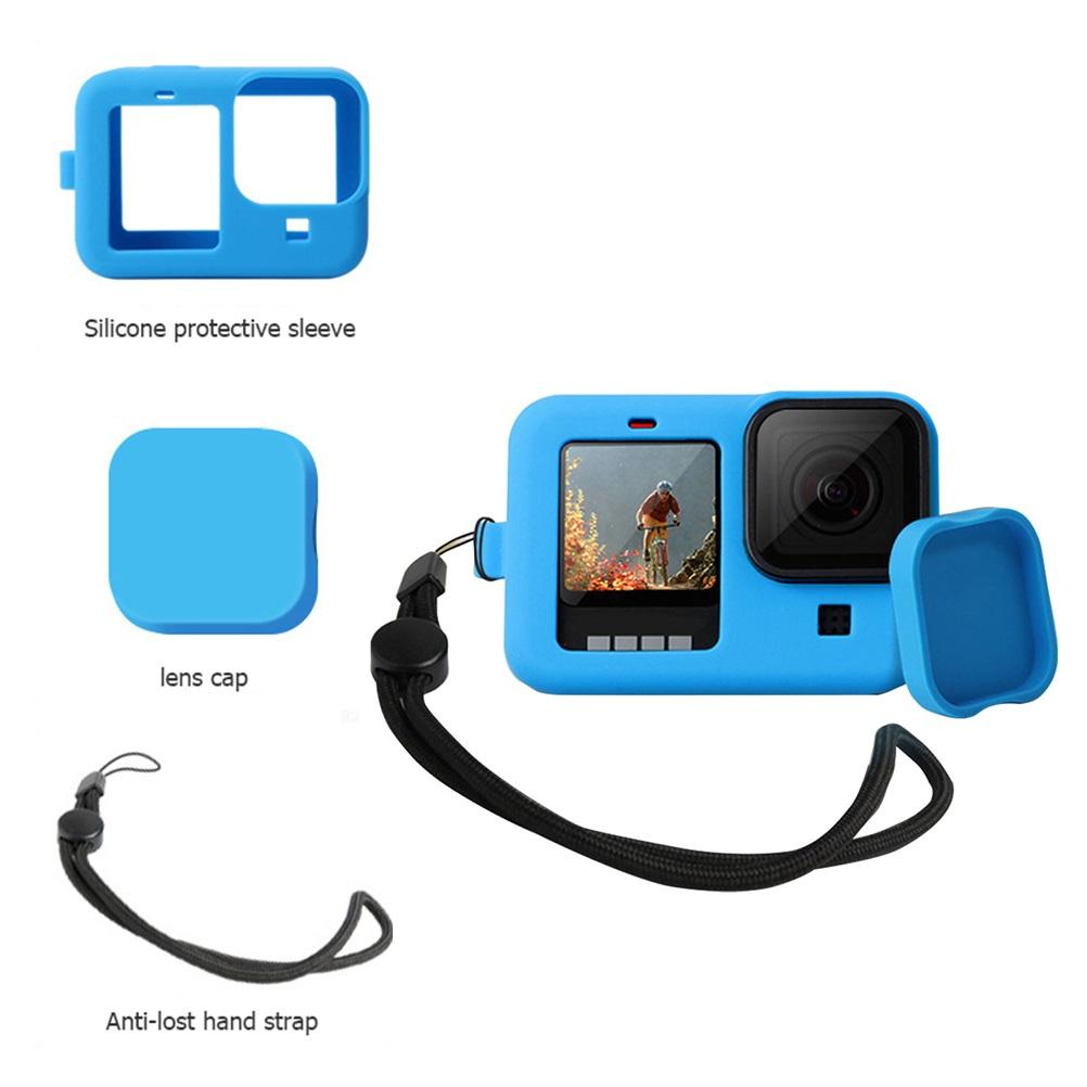 Silicone Sleeve Case Compatible for Hero 9 Protective Cover with Lens  and Strap