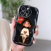 Funda de teléfono con textura de crema y patrón de dibujos animados con borde ondulado de silicona suave para OPPO Reno Realme OnePlus Vivo
