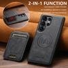 Skórzane Etui do Samsung Galaxy S26 Ultra S22 S23 S24 S25U Magnetyczne Ładowanie Bezprzewodowe Odpinany Uchwyt na Karty Pokrowiec na Telefon