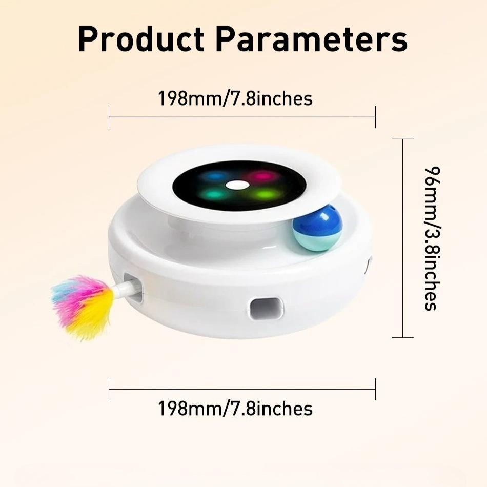 2 In 1 Smart Cat Automatic Feather Fun Ball Toy 5 Modes Electronic Interactive Pet Toys