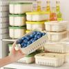Innovative Timer Refrigerator Sealed Box for Organizing Fruits Vegetables Fridge Food Organizer with Drain Basket
