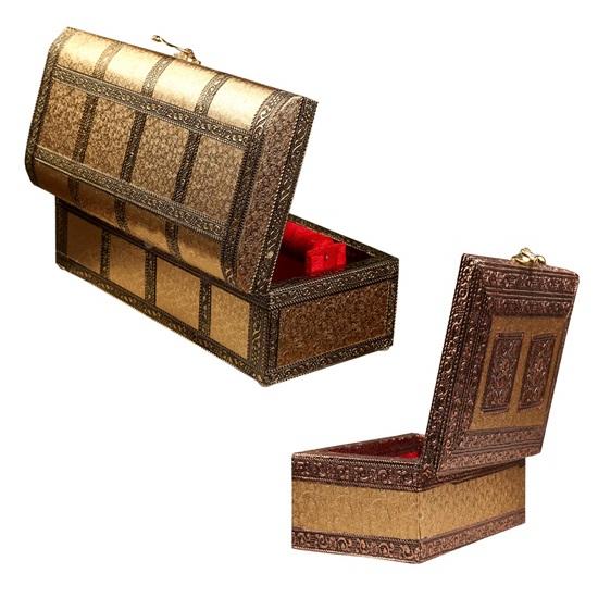 Set of 2 Handmade Jewelry Boxes Wedding Wooden Jewelry Box Meenakari Box Decorative