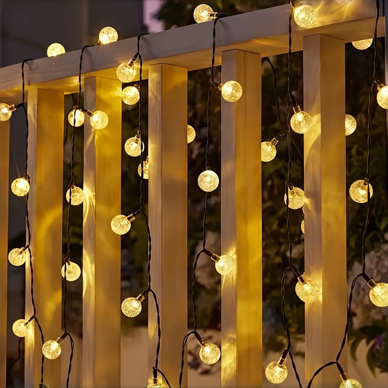 Solar Crystal Globe Light String 8 Lighting Modes Waterproof Bubble Balls Lamp For Outdoor Camping Garden Christmas Party Decor