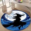 1PCMoon Witch Office Round Area Rug,  Mat Suitable For Office, Under Office Chairs Bedroom Living Room Home Decor, Room Deco