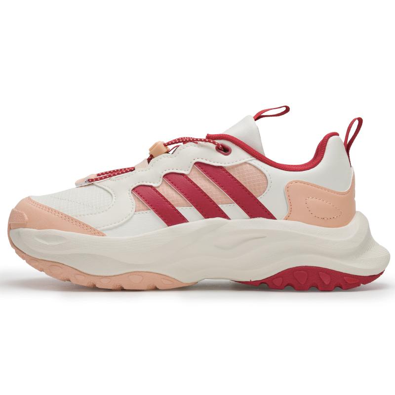 Adidas Maxxwavy Comfortable Trendy Slip-Resistant Durable Low-Top Casual Shoes Kids Sneaker White Pink JR3336